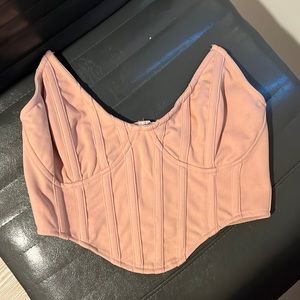Missguided Pink Corset Bustier Top